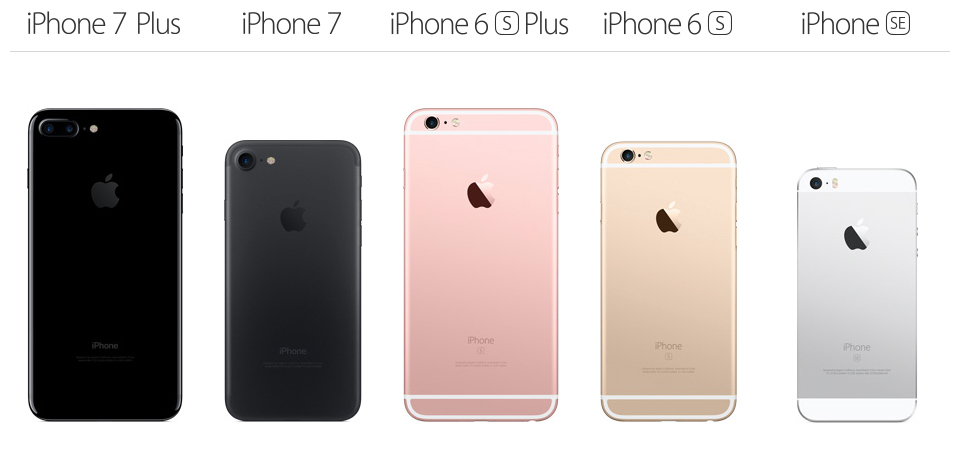 Внешние характеристики Iphone SE, Iphone 6 S Iphone 6 S Plus, Iphone 7, Iphone 7 Plus
